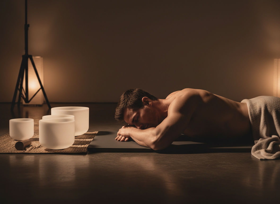 A strong athlete resting in deep recovery